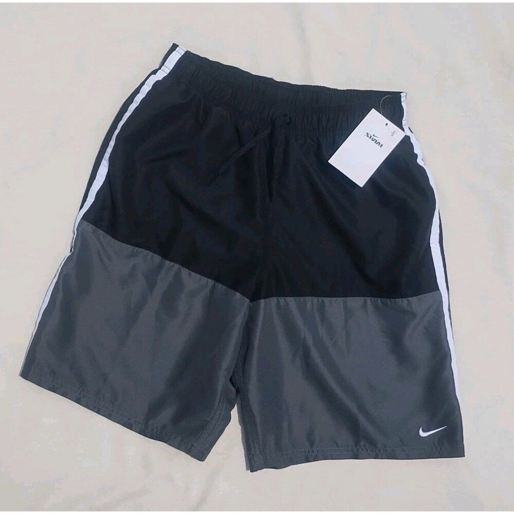 Nike Men’s  Swim 9 Inch Volley Shorts  Black Gray  Size Small NEW